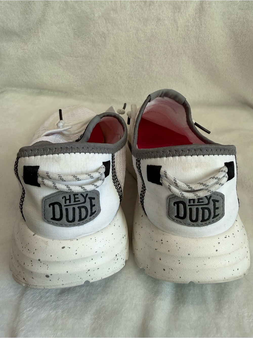 HEYDUDE Wendy Stretch Sox White Gray Slip On Shoes Women’s 10 EU 41 - Picture 6 of 8